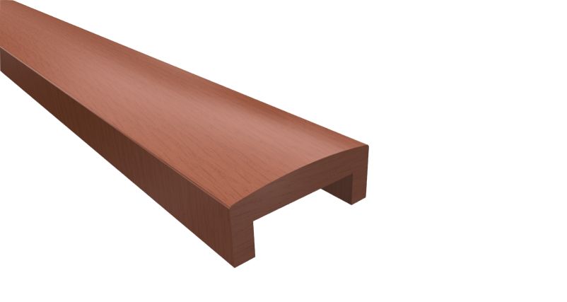 Handregel balkonhek Meranti hout 90x40mm